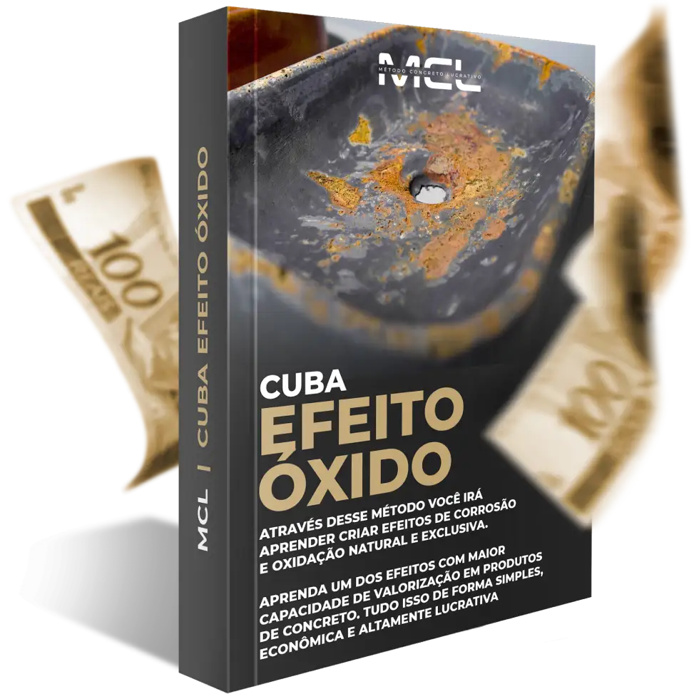 Cuba de concreto com efeito óxido